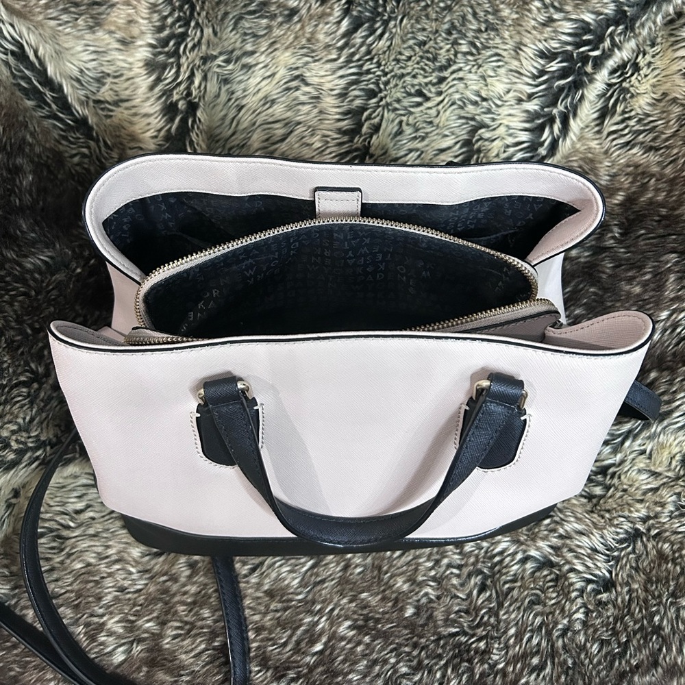 Kate Spade Laurel Way Evangelie Saffiano Satchel Two Tone Purse/Handbag - Picture 7 of 14